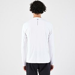 KIPRUN Pánske bežecké tričko Dry 500 s dlhým rukávom a UV ochranou biele M