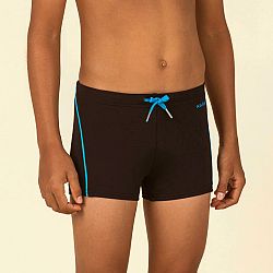 NABAIJI Chlapčenské boxerkové plavky 100 Plus čierne 7-8 r (123-130 cm)