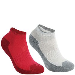 QUECHUA Detské nízke turistické ponožky MH100 2 páry ružové a sivé ružová 35-38