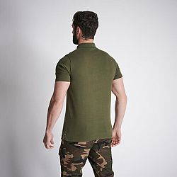 SOLOGNAC Poľovnícka bavlnená a priedušná polokošeľa 100 s krátkym rukávom zelená khaki XL