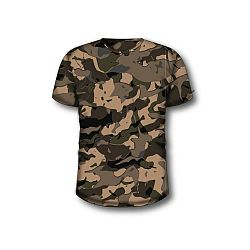 SOLOGNAC Poľovnícke tričko s krátkym rukávom 100 s maskovacím motívom lesa V1 hnedé hnedá 3XL