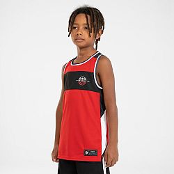 TARMAK Detské obojstranné basketbalové tielko T500R červeno-čierne 12-13 r (151-160 cm)