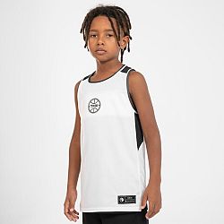 TARMAK Detské obojstranné basketbalové tielko T500R čierno-biele 7-8 r (123-130 cm)