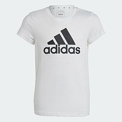 ADIDAS Dievčenské tričko s veľkým logom bielo-čierne 11-12 r 152 cm