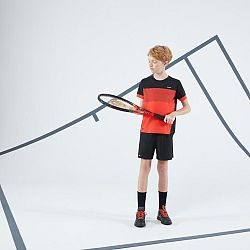 ARTENGO Chlapčenské tenisové tričko TTS Dry čierno-červené čierna 14-15 r (161-172 cm)