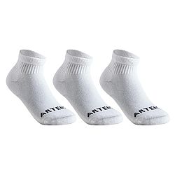 ARTENGO Detské športové ponožky RS 100 stredne vysoké 3 páry biele 35-38
