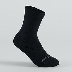 ARTENGO Detské športové ponožky RS 160 vysoké 3 páry sivo-čierne 35-38