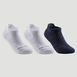 ARTENGO Detské tenisové ponožky RS 500 nízke čierne sivé 3 páry čierna 27-30