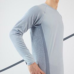 ARTENGO Pánske tenisové tričko Thermic s dlhými rukávmi svetlosivé šedá M