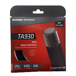 ARTENGO Tenisový výplet TA 930 Spin päťuholníkový 1,3 mm z monovlákna čierny