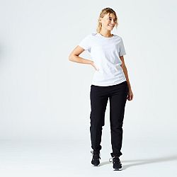 DOMYOS Dámske tričko 500 Essentials na fitness svetlosivé šedá XS