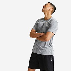 DOMYOS Pánske tričko 100 na fitness sivé šedá XL