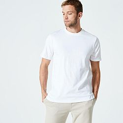 DOMYOS Pánske tričko 500 na fitness biele 2XL