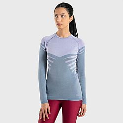 EVADICT Dámske trailové tričko Seamless Confort s dlhým rukávom modro-fialové L