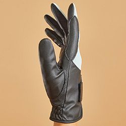 FOUGANZA Detské jazdecké rukavice 560 čierno-biele čierna 10 rokov