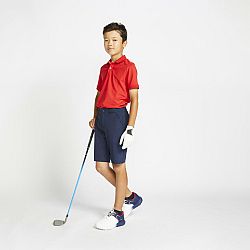 INESIS Detská golfová polokošeľa do mierneho počasia červená červená 7-8 r (123-130 cm)