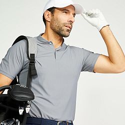 INESIS Pánska golfová polokošeľa WW900 s krátkym rukávom sivá šedá S