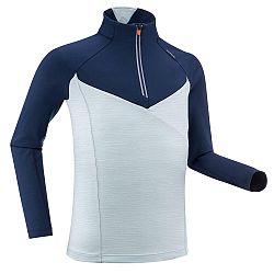 INOVIK Detské tričko s dlhým rukávom XC S TS 100 na bežecké lyžovanie modrá 8-9 r (131-140 cm)