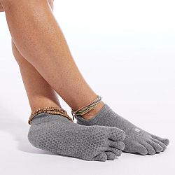 KIMJALY Ponožky na jogu 5 prstov protišmykové sivé modrá 35-38