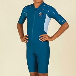 NABAIJI Chlapčenská plavecká kombinéza 100 Shorty krátky rukáv modrá 12-13 r (151-160 cm)