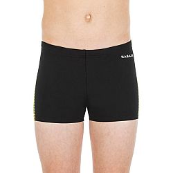 NABAIJI Chlapčenské boxerkové plavky čierno-žlté čierna 10-11 r (141-150 cm)