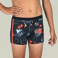 NABAIJI Chlapčenské boxerkové plavky Yokob Spor čierno-oranžové čierna 7-8 r (123-130 cm)