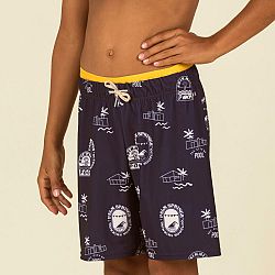 NABAIJI Chlapčenské šortkové plavky 100 Pool dlhé tmavomodré 7-8 r (123-130 cm)