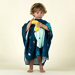 NABAIJI Detské bavlnené pončo opica modrá 3-5 r (95-112 cm)