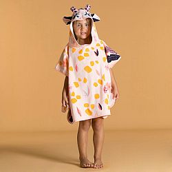 NABAIJI Detské bavlnené pončo žirafa ružová 1-3 r (73-95 cm)