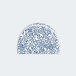 NABAIJI Plavecká látková čiapka Ondu so záterom veľkosť M bielo-modrá M (56-59 cm)