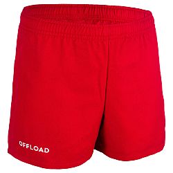 OFFLOAD Detské šortky na rugby R100 červené 5-6 r (113-122 cm)