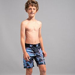 OLAIAN Chlapčenské plážové šortky 550 čierno-modré fialová 7-8 r (123-130 cm)