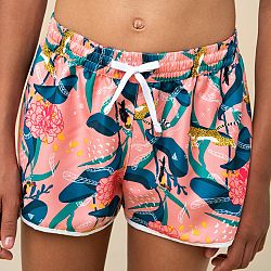 OLAIAN Dievčenské plážové šortky 100 Katy ružové 8-9 r (131-140 cm)