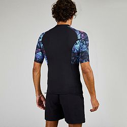 OLAIAN Pánske tričko 500 Vortex s UV ochranou krátky rukáv na surfovanie čierna 3XL