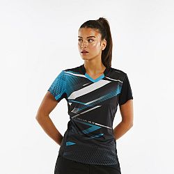 PONGORI Dámske tričko TTP560 na stolný tenis čierno-modré tyrkysová 2XS