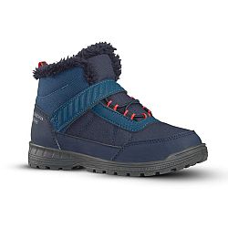 QUECHUA Detská hrejivá nepremokavá turistická obuv SH100 na suchý zips 24-34 modrá 30