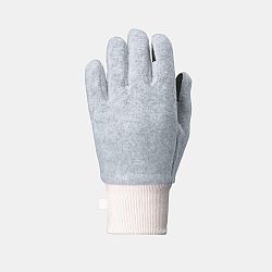 QUECHUA Detské fleecové turistické rukavice SH500 6-14 rokov šedá 10 rokov