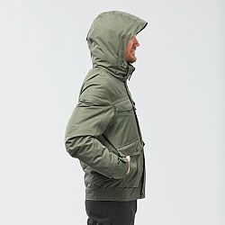 QUECHUA Pánska nepremokavá zimná bunda na turistiku SH500 do -10 °C khaki XL