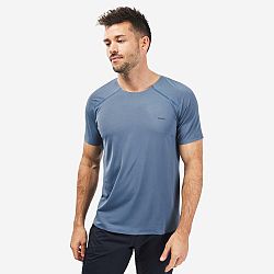 QUECHUA Pánske tričko s krátkym rukávom na rýchlu turistiku FH900 Ice modrá L