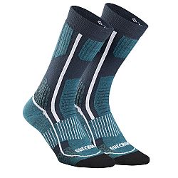 QUECHUA Turistické hrejivé ponožky SH500 Mountain vysoké 2 páry modrá 43-46