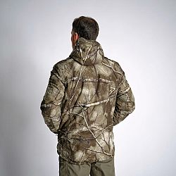 SOLOGNAC Hrejivá, nepremokavá a nehlučná poľovnícka bunda 900 maskovanie Treemetic khaki S