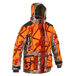 SOLOGNAC Hrejivá nepremokavá bunda 3 V 1 900 maskovacia reflexná oranžová XL