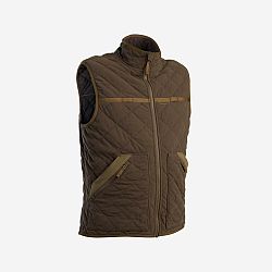 SOLOGNAC Prešívaná poľovnícka vesta Steppe 500 nehlučná hnedá hnedá 2XL