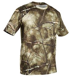 SOLOGNAC Priedušné poľovnícke tričko 100 s krátkym rukávom maskovanie Treemetic khaki S