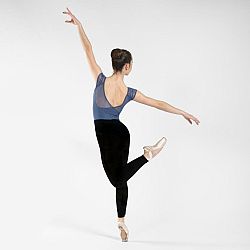 STAREVER Dievčenský baletný trikot s krátkym rukávom modrý 10-11 r (141-150 cm)