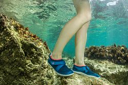 SUBEA Obuv do vody Aquashoes 500 suchý zips modro-ružová tyrkysová 38-39