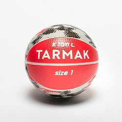TARMAK Detská penová minilopta na basketbal K100 veľkosť 1 červeno-sivá červená