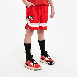 TARMAK Detské basketbalové šortky SH 900 NBA Chicago Bull červené 7-8 r (123-130 cm)