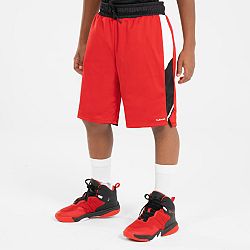 TARMAK Detské obojstranné basketbalové šortky SH500R čierno-červené čierna 7-8 r (123-130 cm)