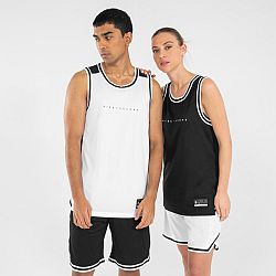 TARMAK Obojstranný basketbalový dres T500 unisex čierno-biely čierna M